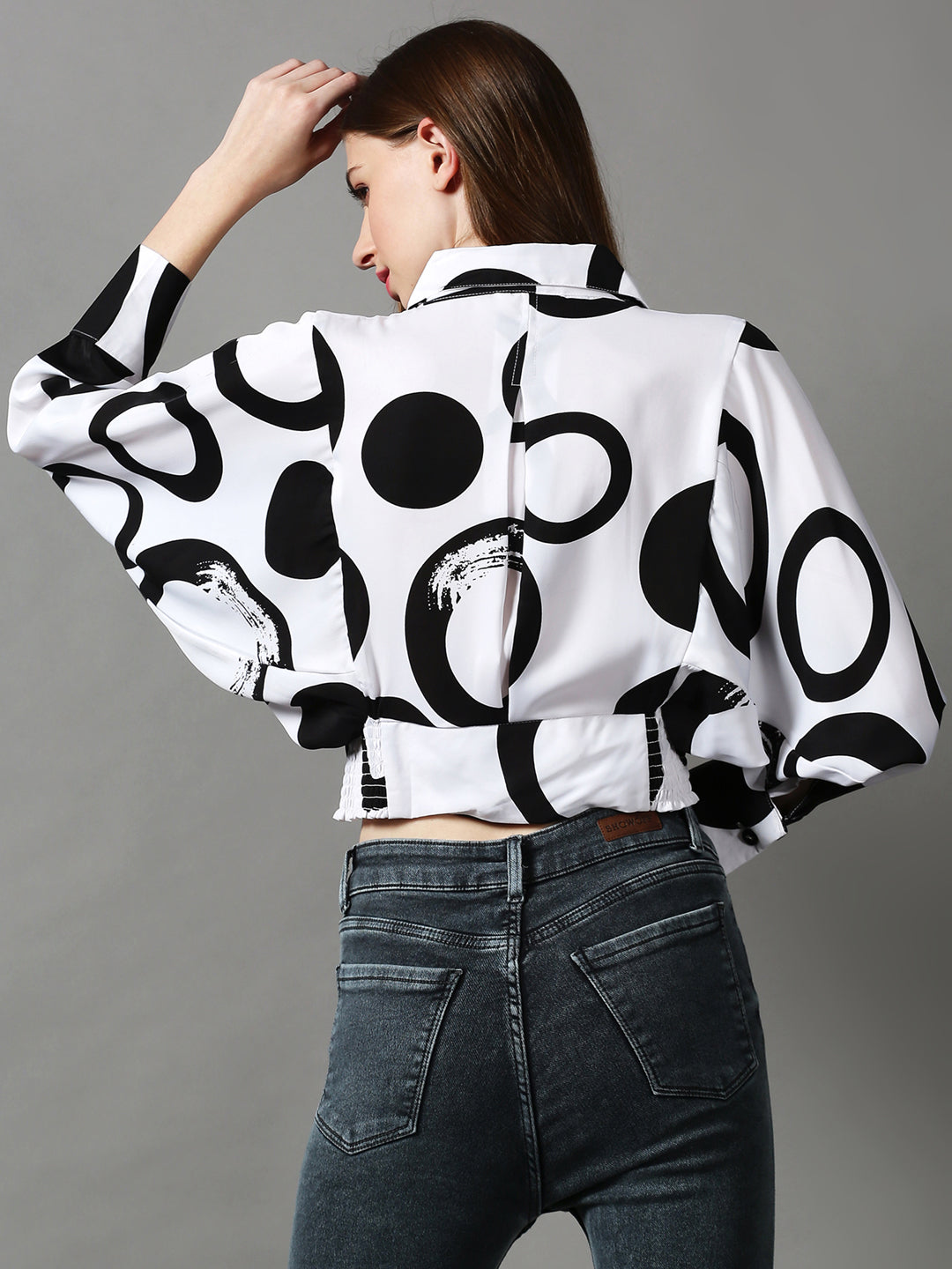 Women's White Printed Top