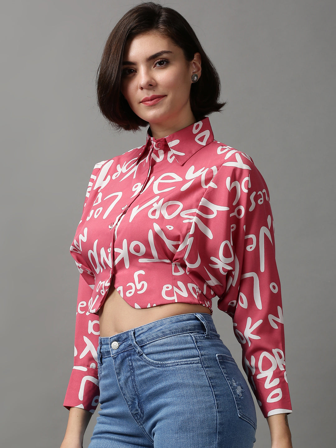 Women's Pink Printed Top