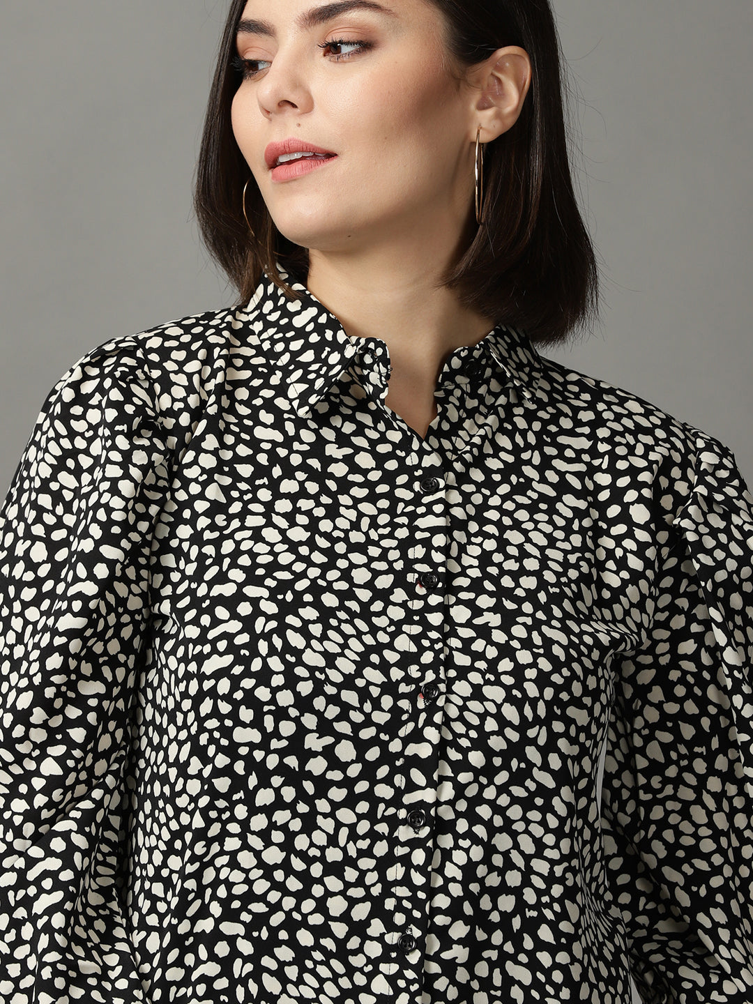 Women's Black Printed Shirt