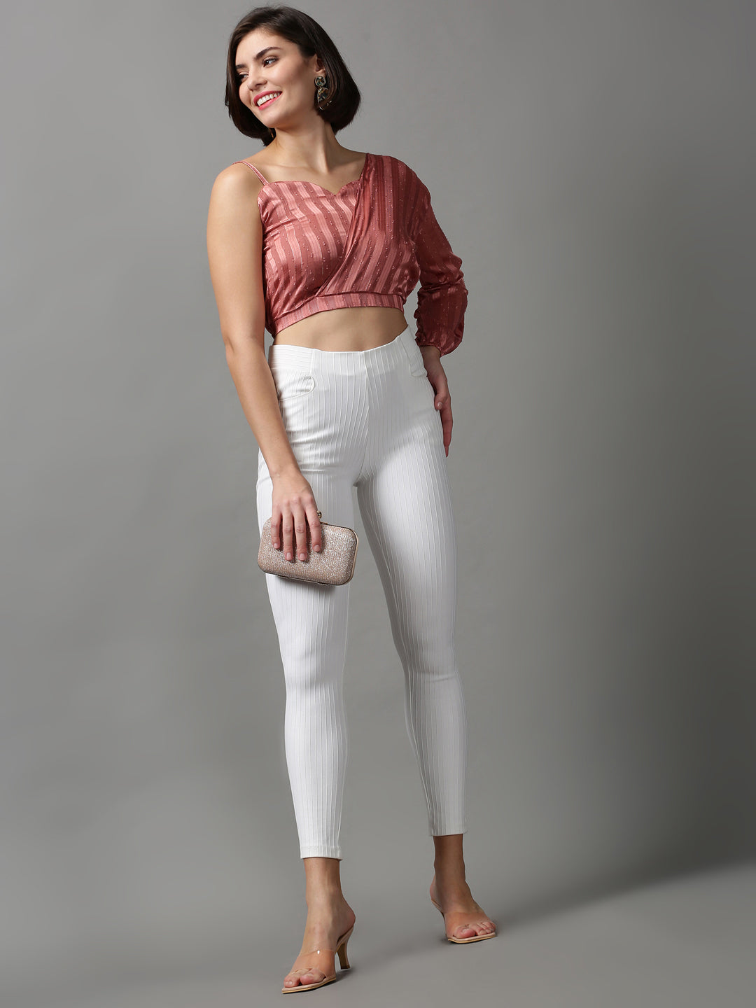 Women's Mauve Solid Crop Top