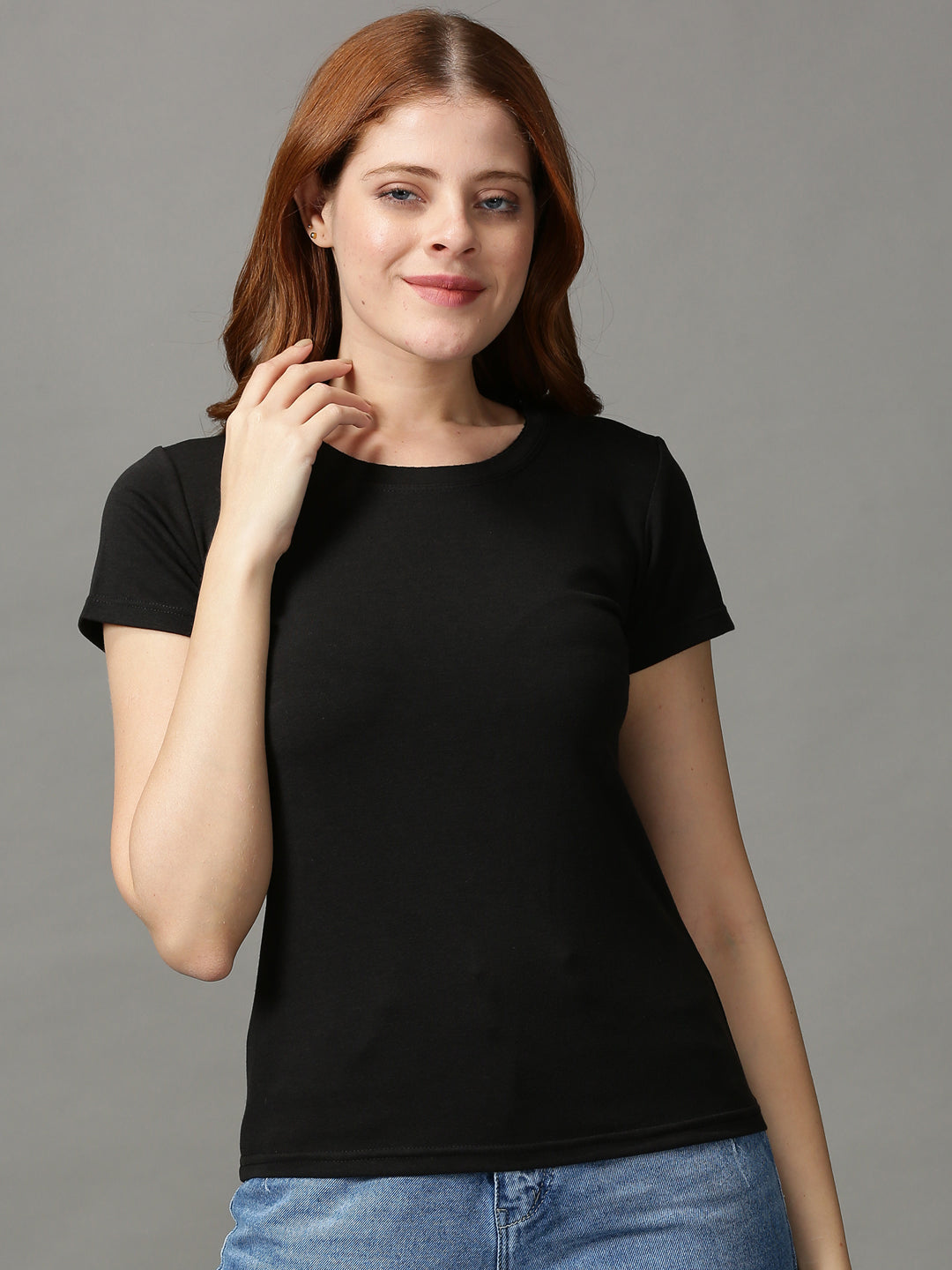 Women's Black Solid Top