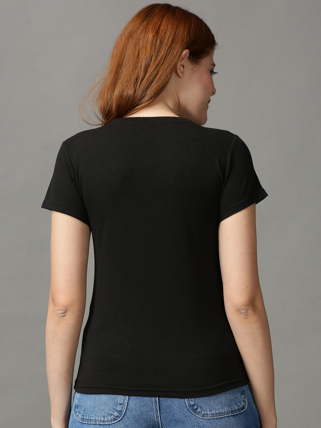 Women's Black Solid Top