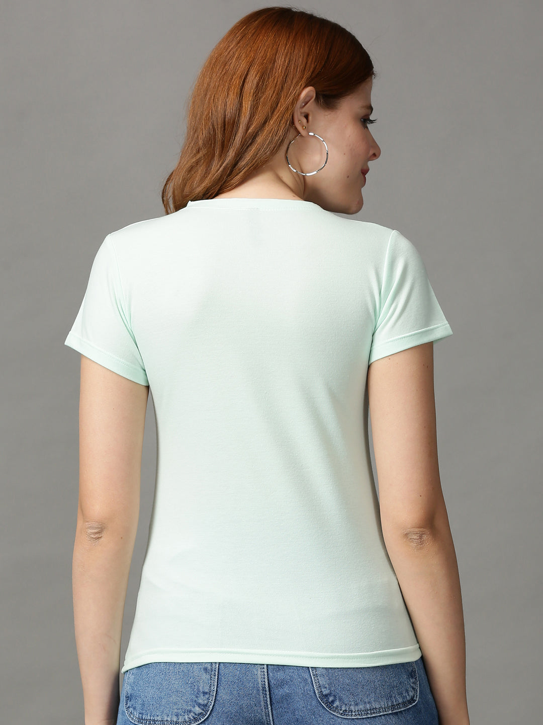 Women's Green Solid Top