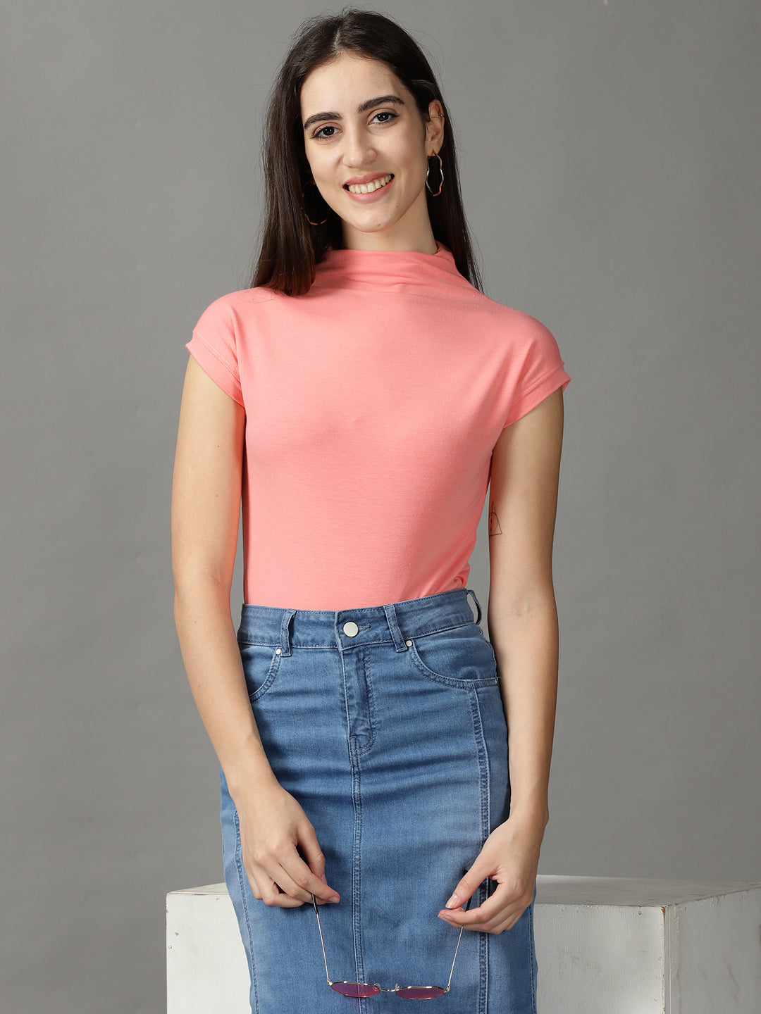 Women's Coral Extended Sleeves Top