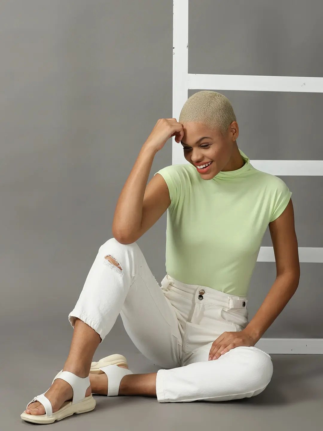 Women's Green Extended Sleeves Top - from SHOWOFFFF