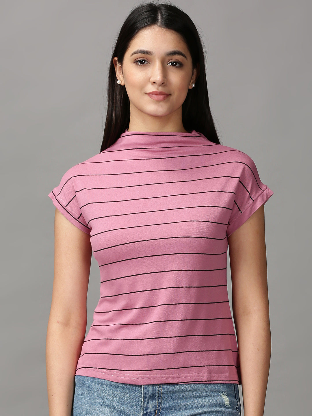 Women's Mauve Striped Top