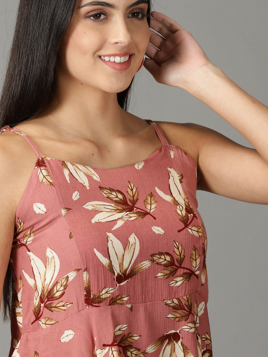 Women's Mauve Printed Peplum Top