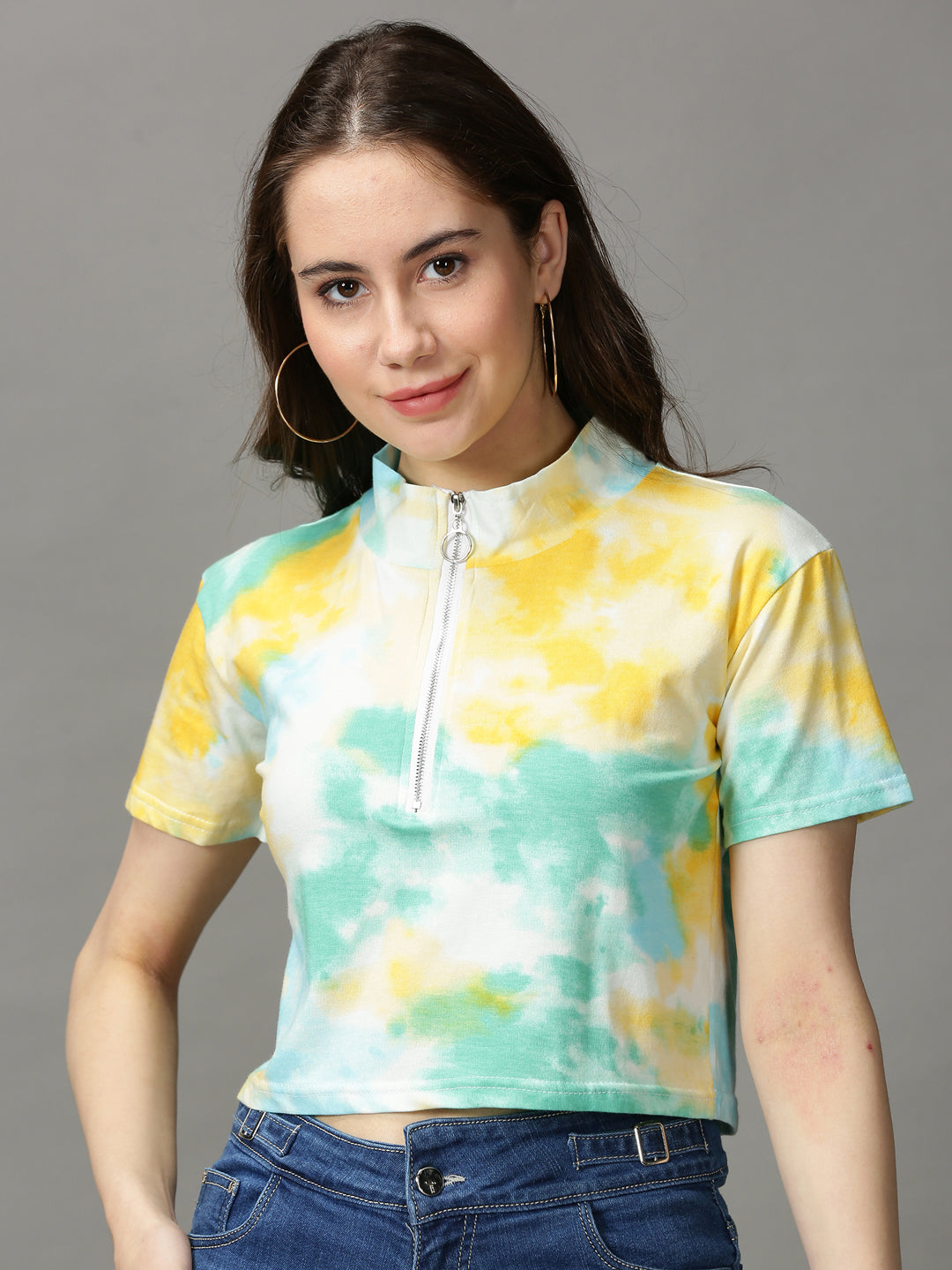 Women's Multi Tie Dye Crop Top