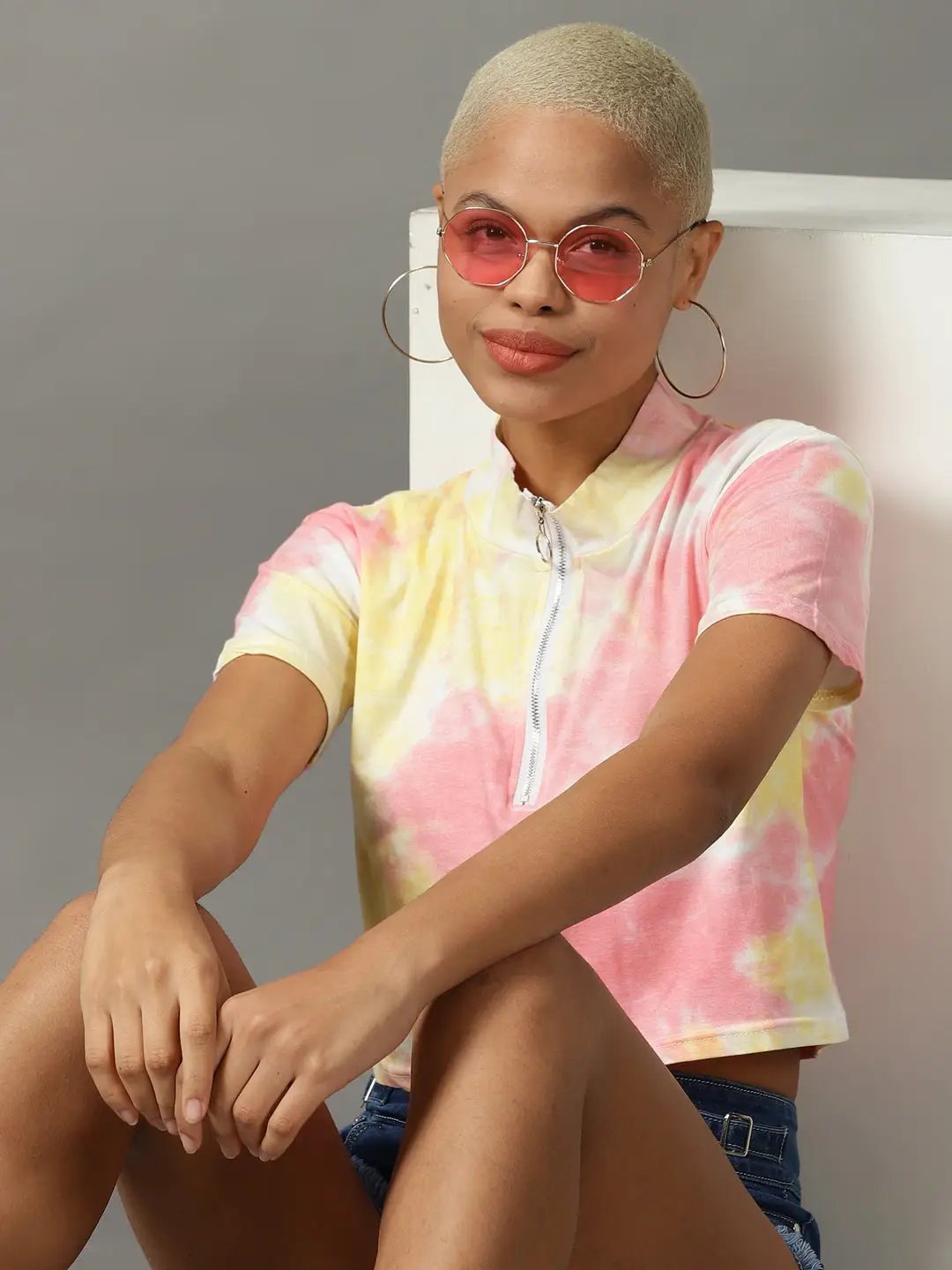 Women's Multi Tie Dye Crop Top