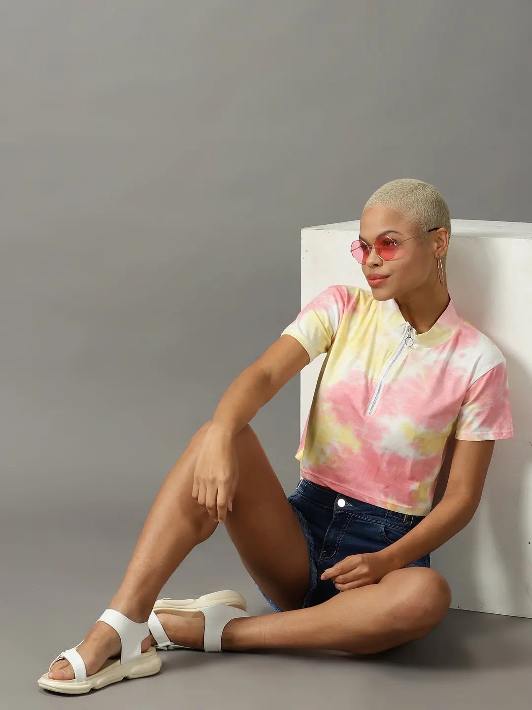 Women's Multi Tie Dye Crop Top