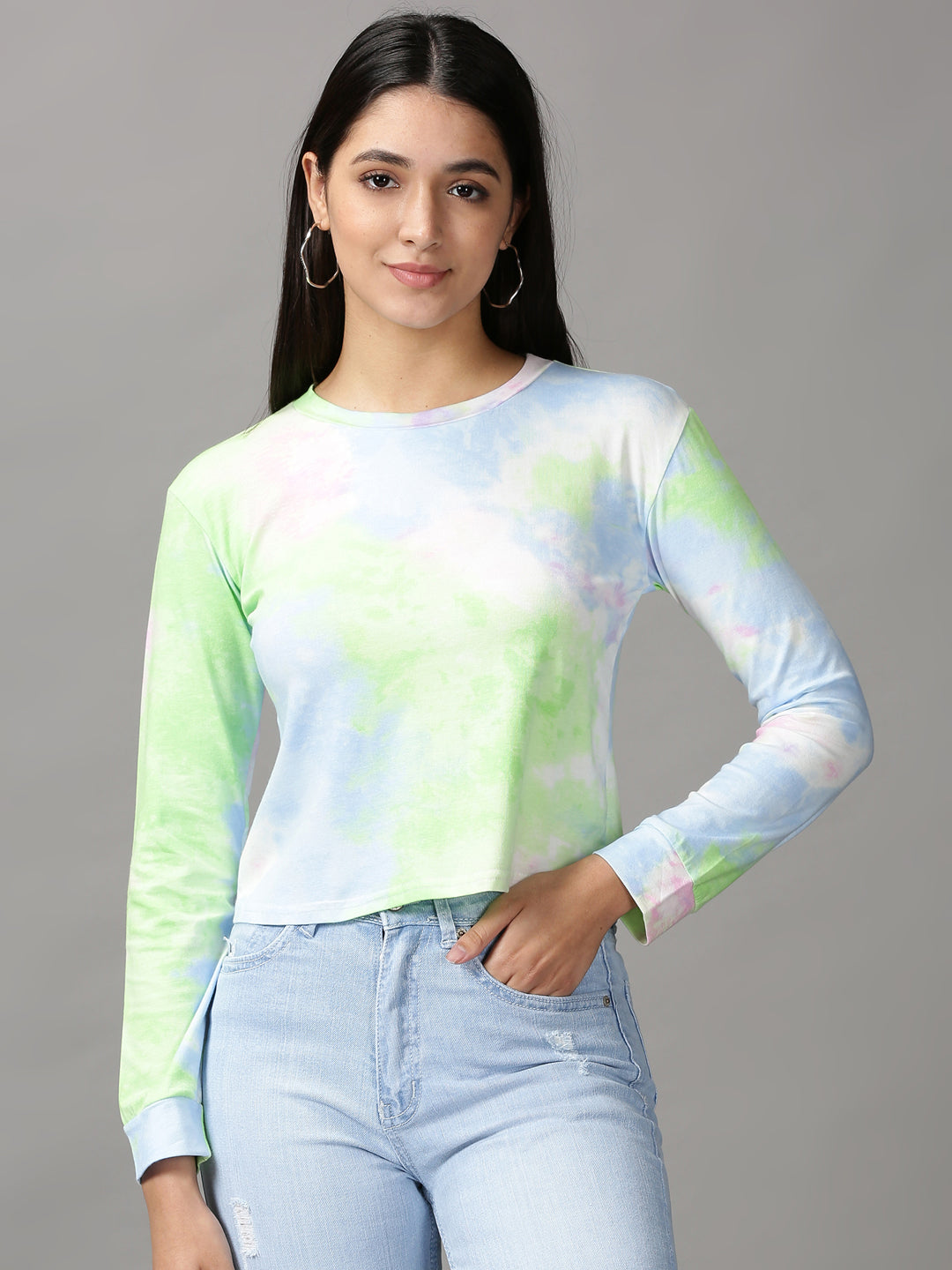 Women's Multi Tie Dye Crop Top