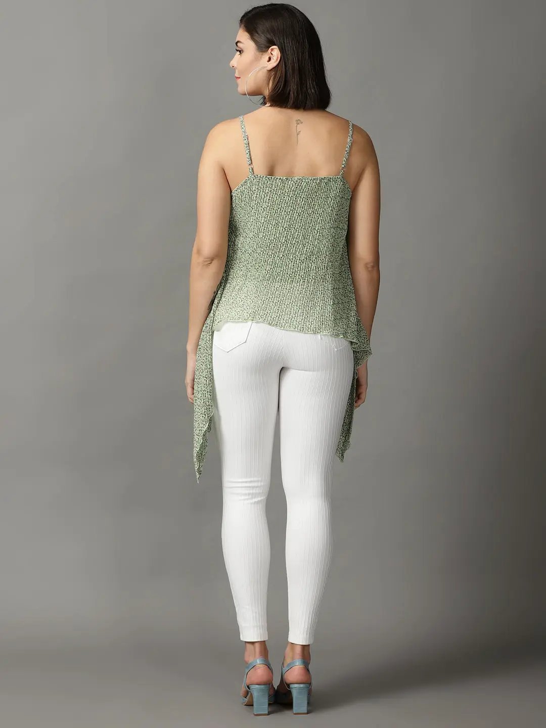 Women's Green Printed Top