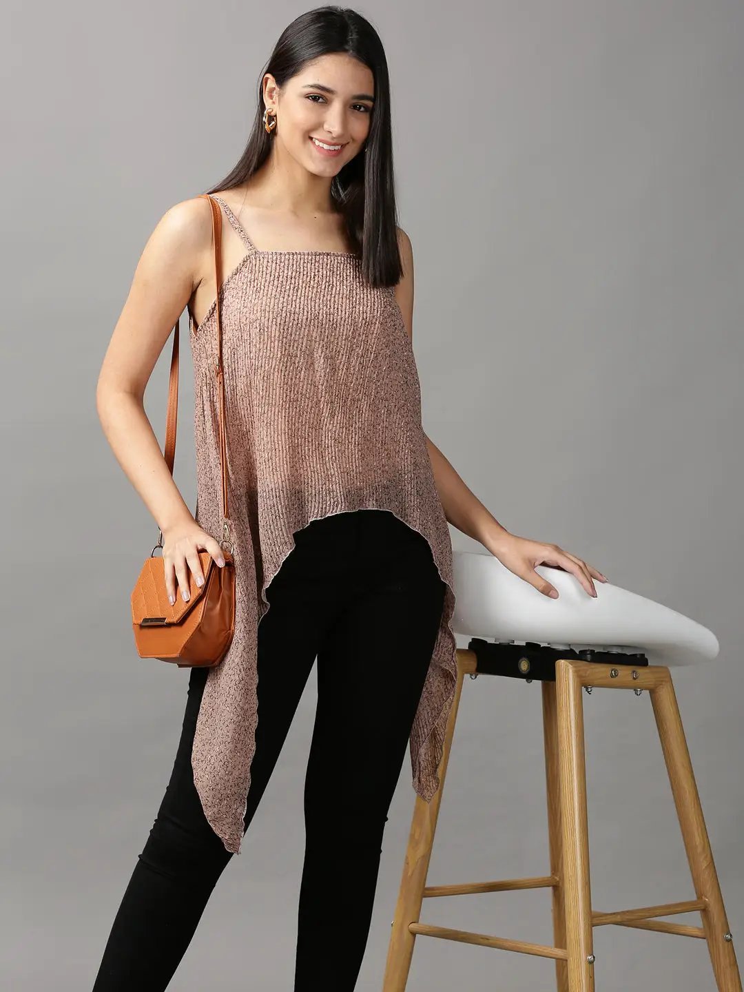 Women's Grey Printed Top