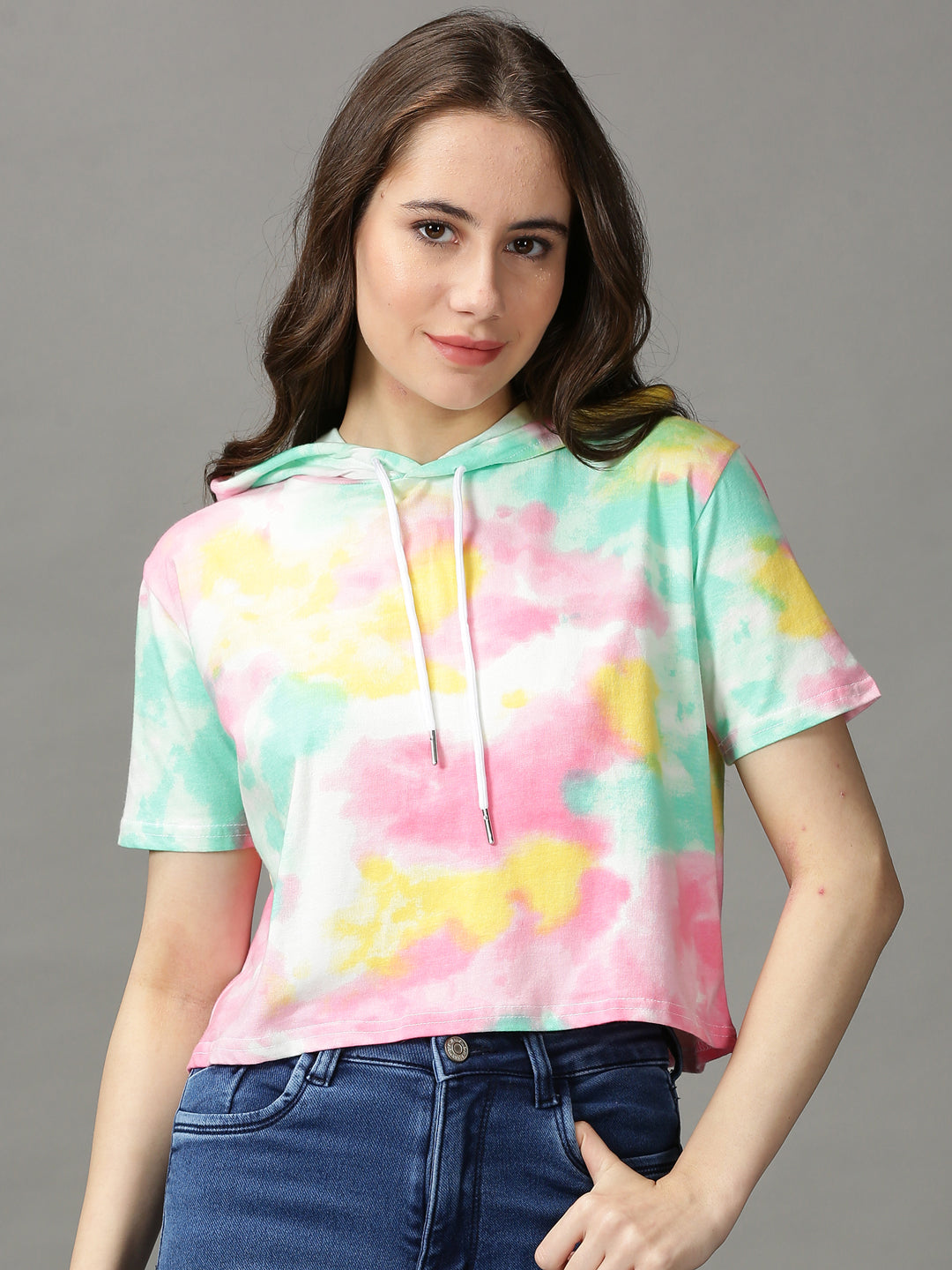 Women's Multi Tie Dye Crop Top