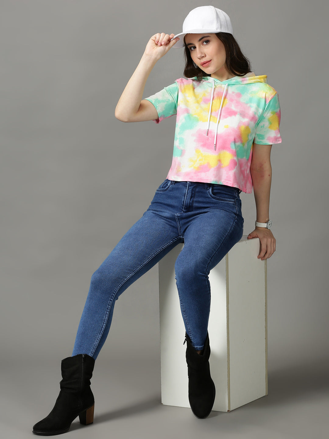 Women's Multi Tie Dye Crop Top