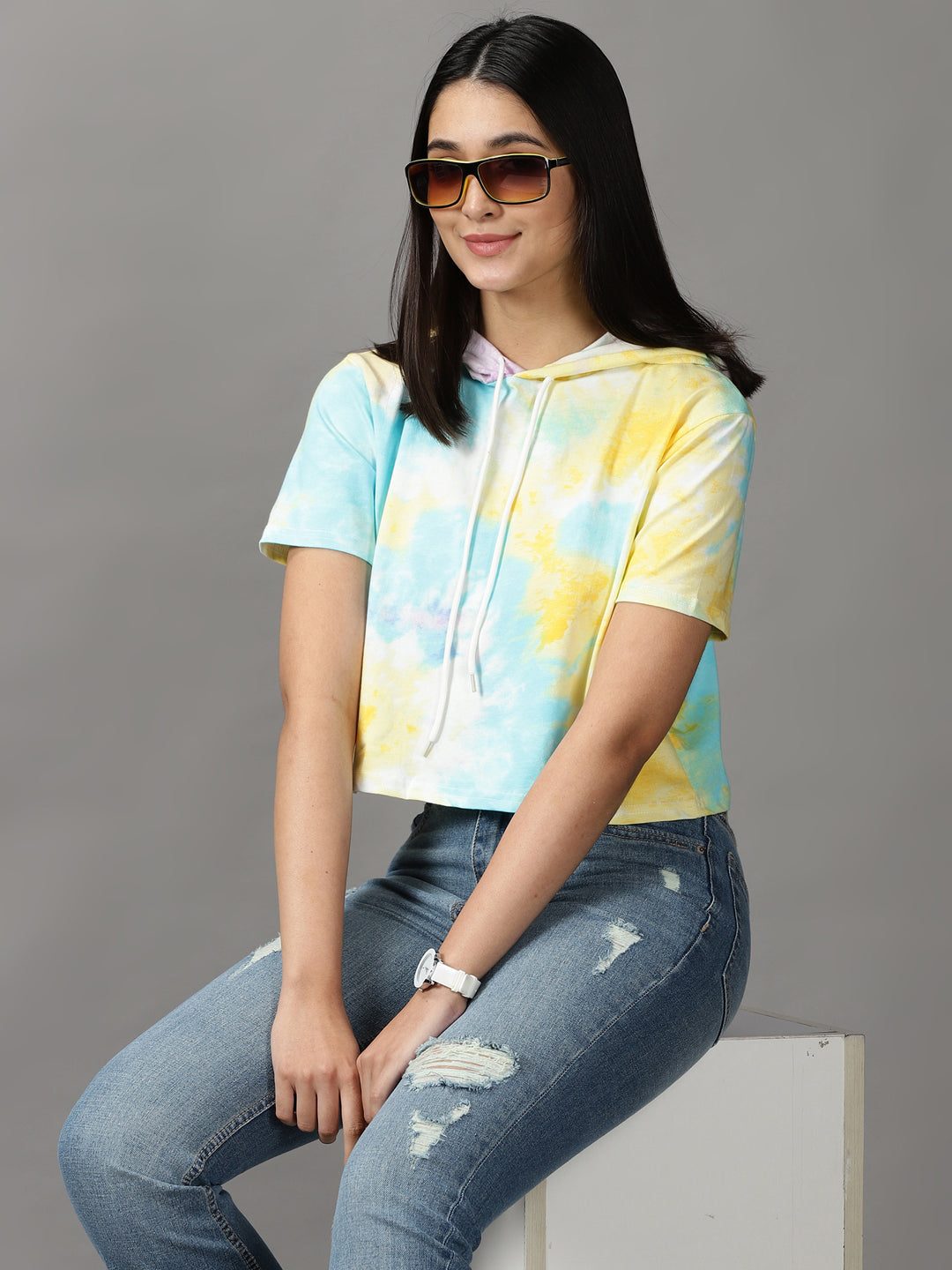 Women's Multi Tie Dye Crop Top