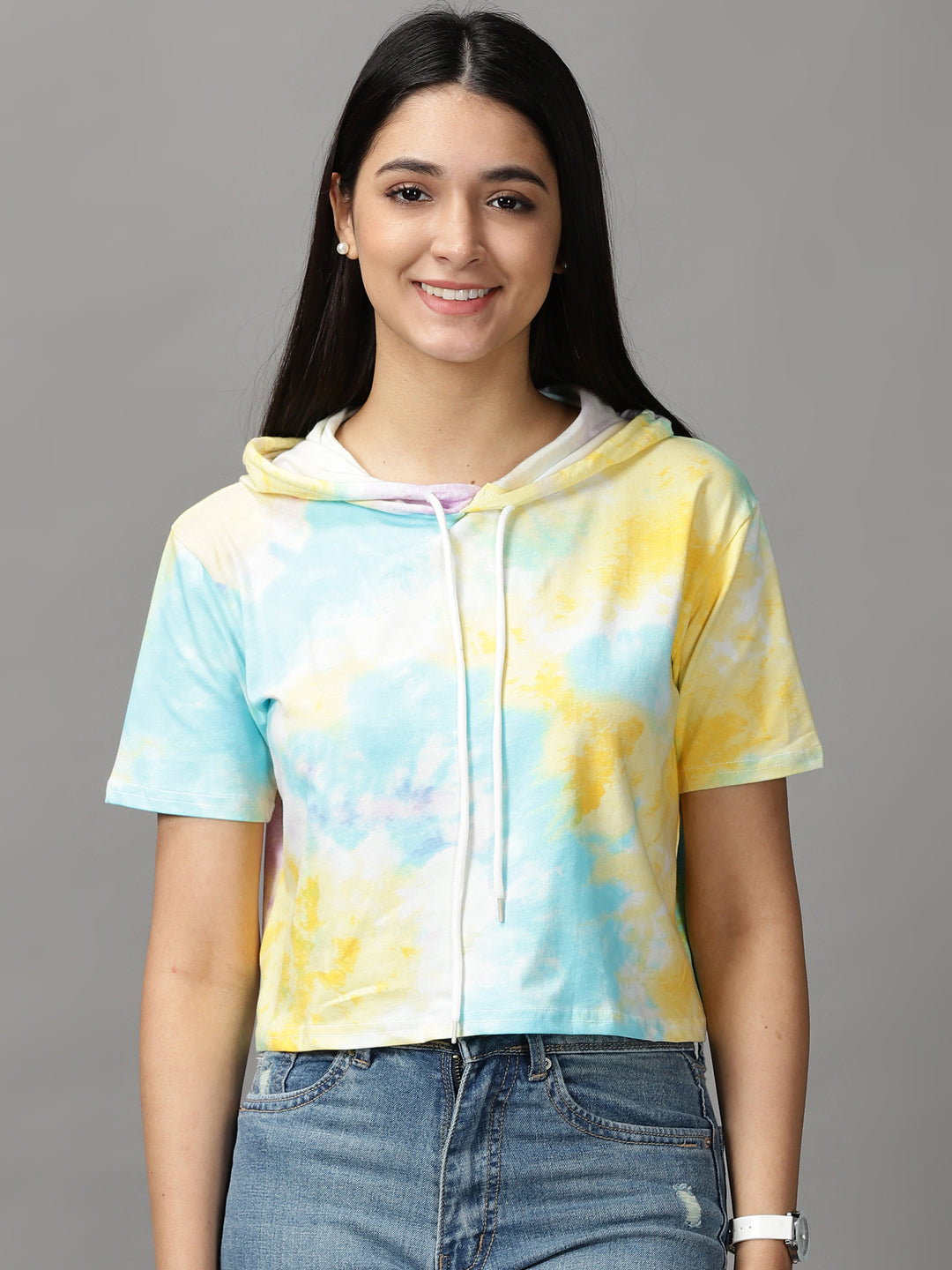 Women's Multi Tie Dye Crop Top