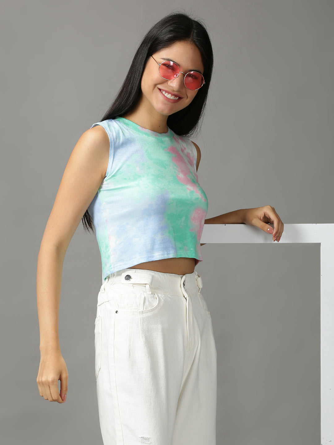 Women's Multi Tie Dye Crop Top