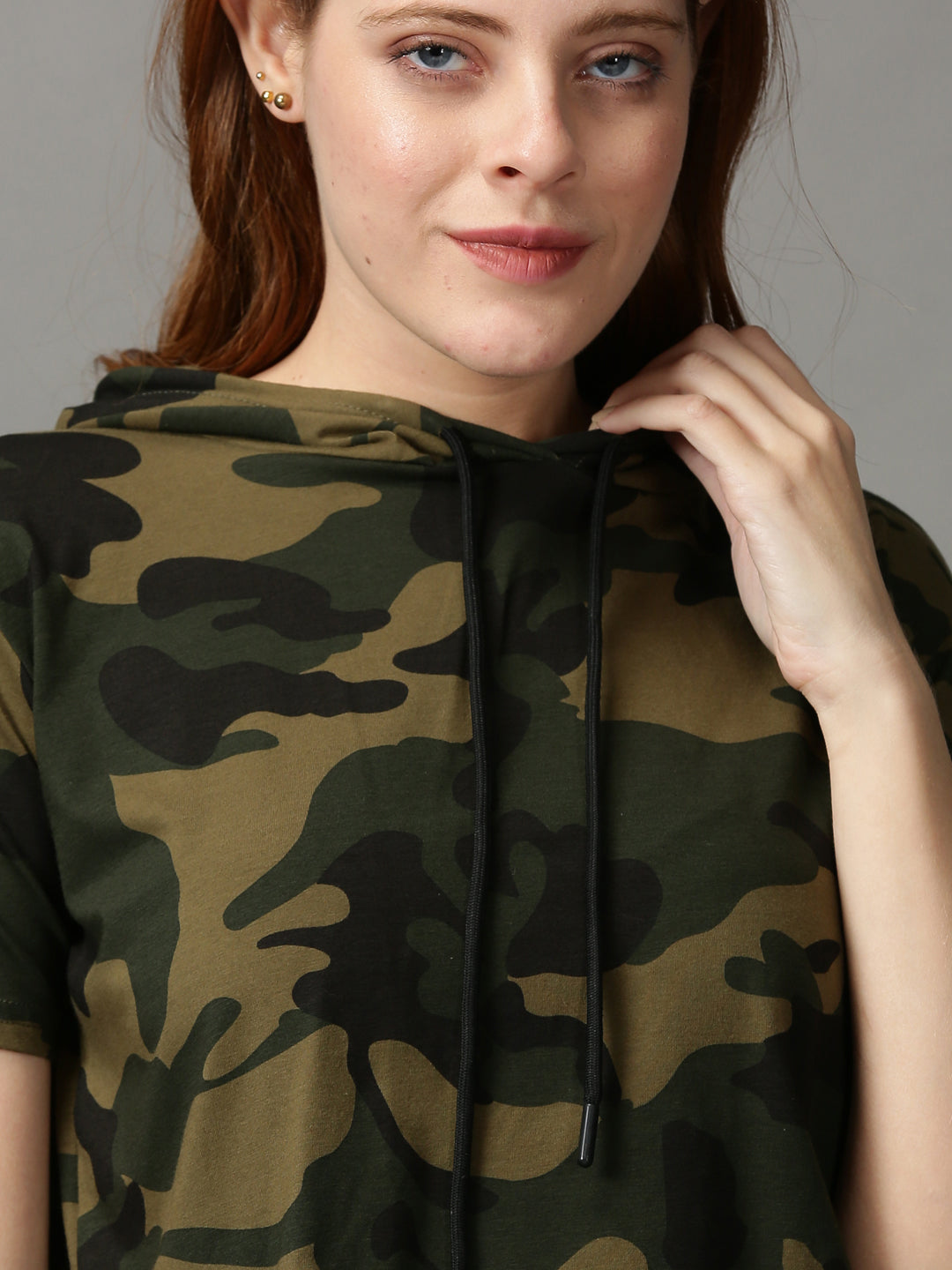 Women's Green Printed Crop Top