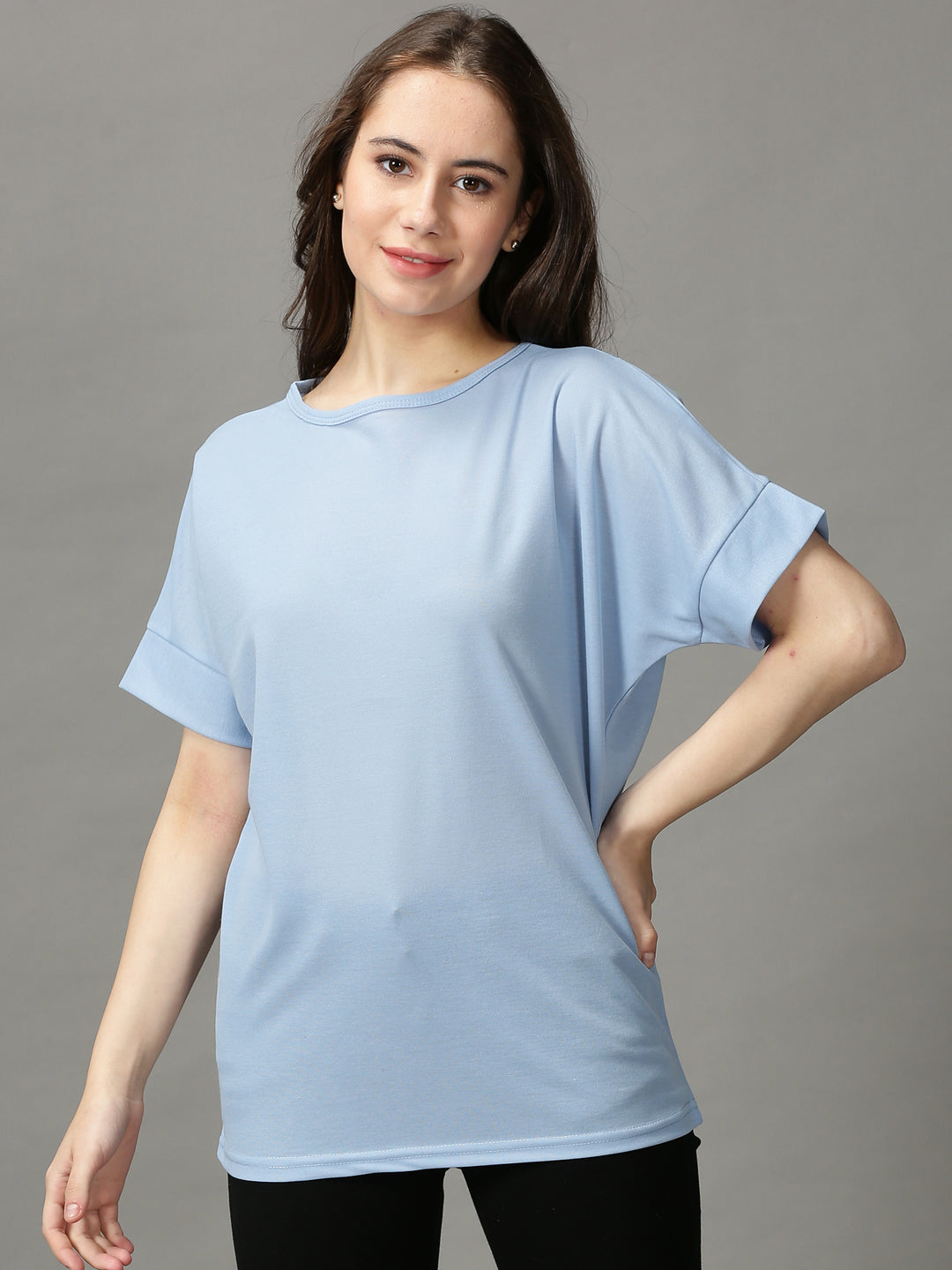 Women's Blue Solid Top