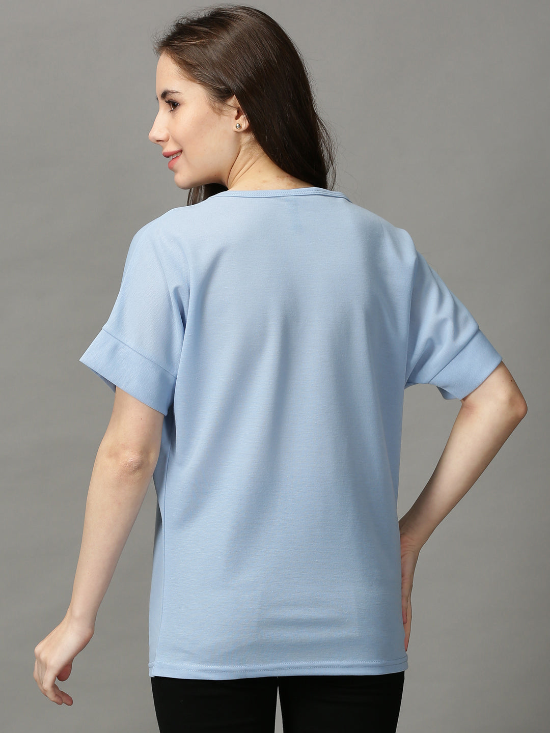 Women's Blue Solid Top