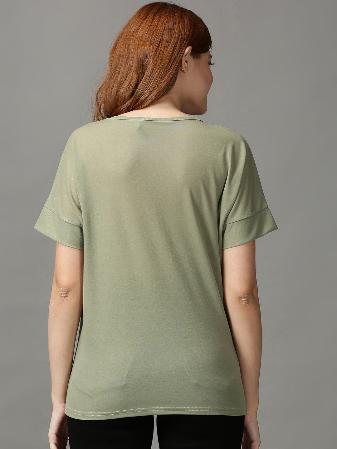 Women's Green Solid Top