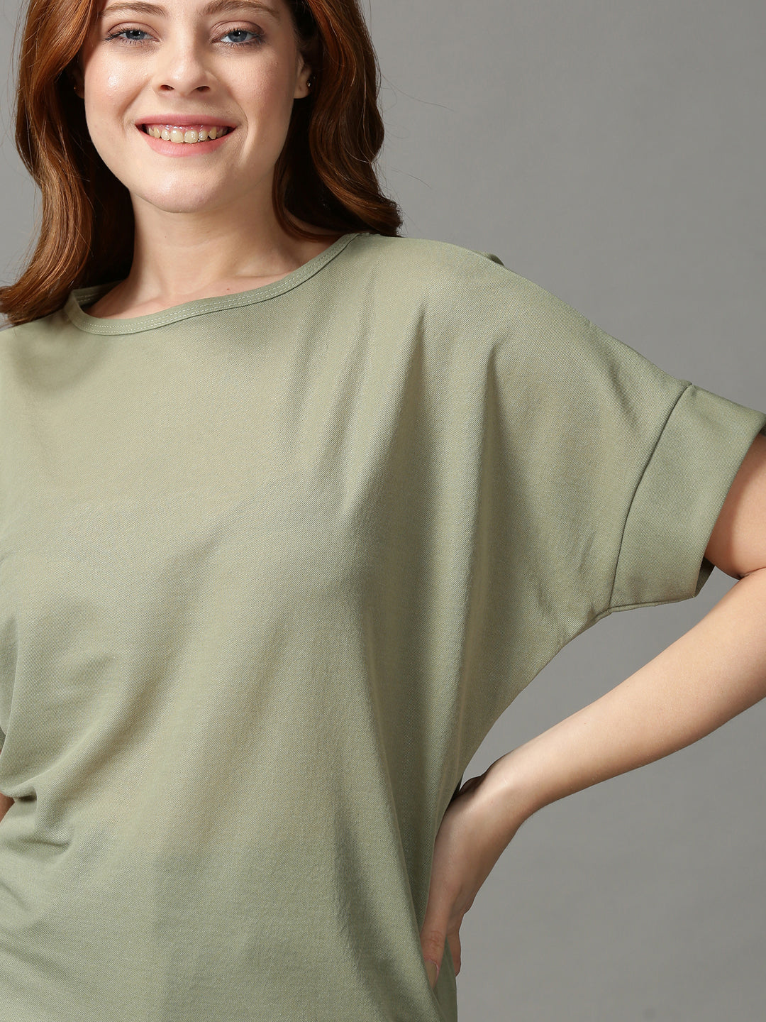 Women's Green Solid Top