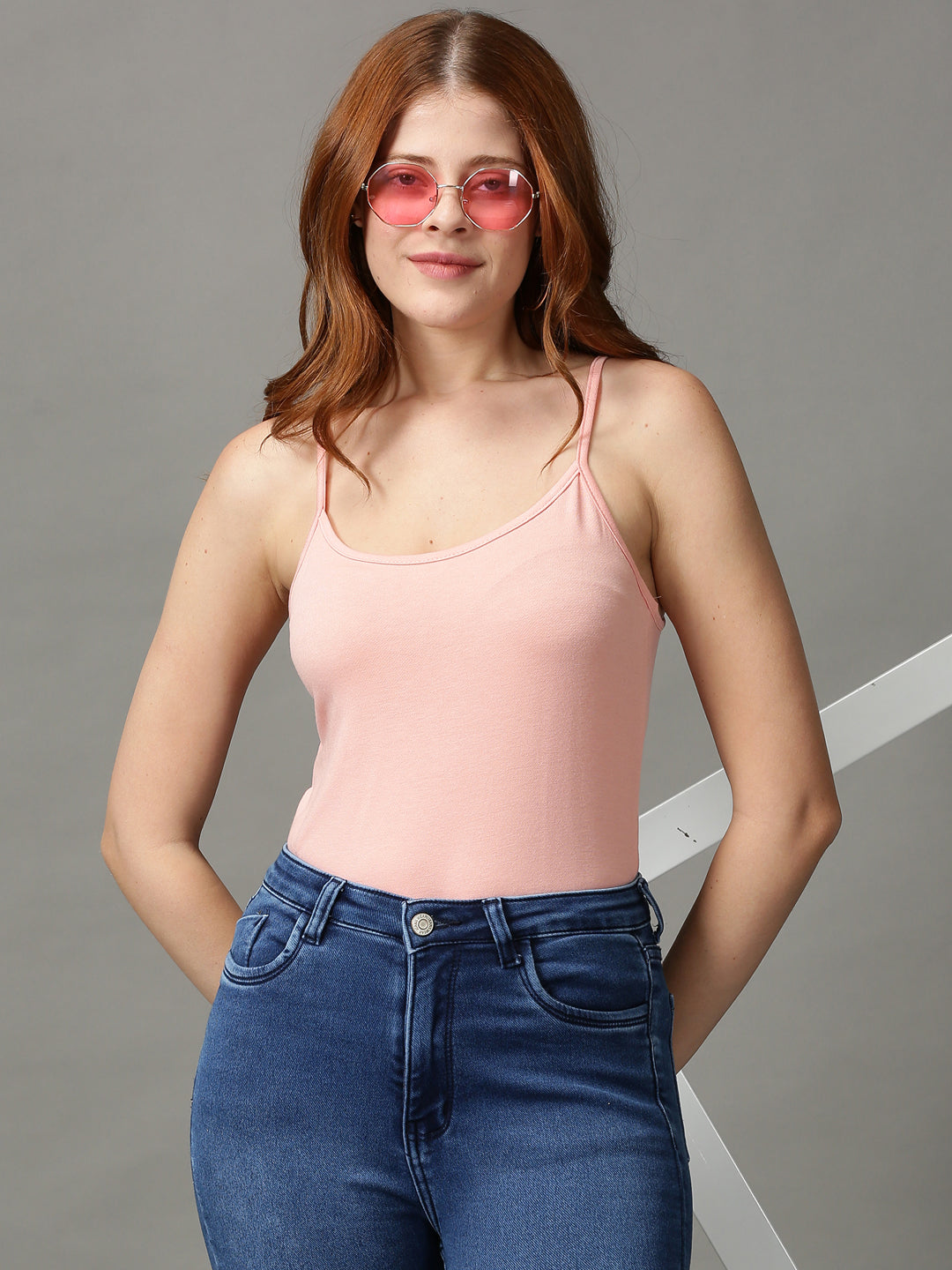 Women's Pink Solid Top