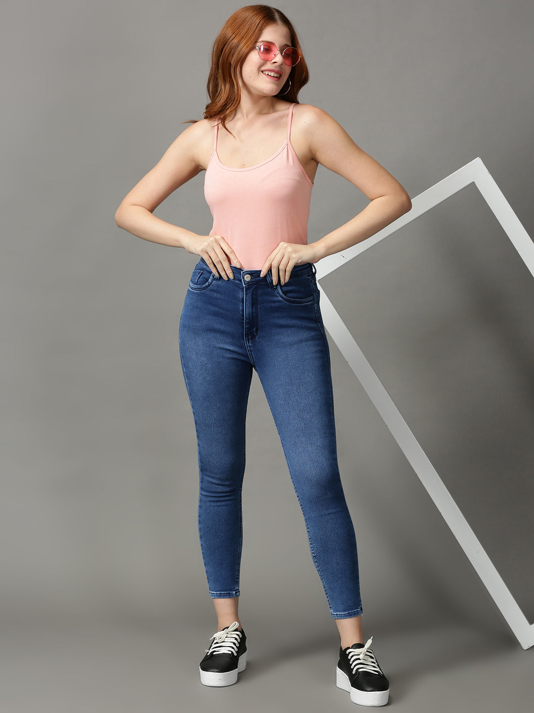 Women's Pink Solid Top