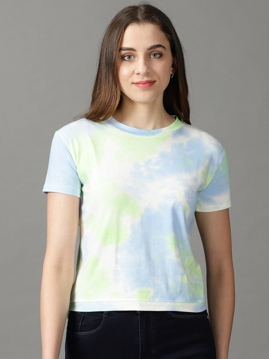 Women's Lime Green Tie Dye Top