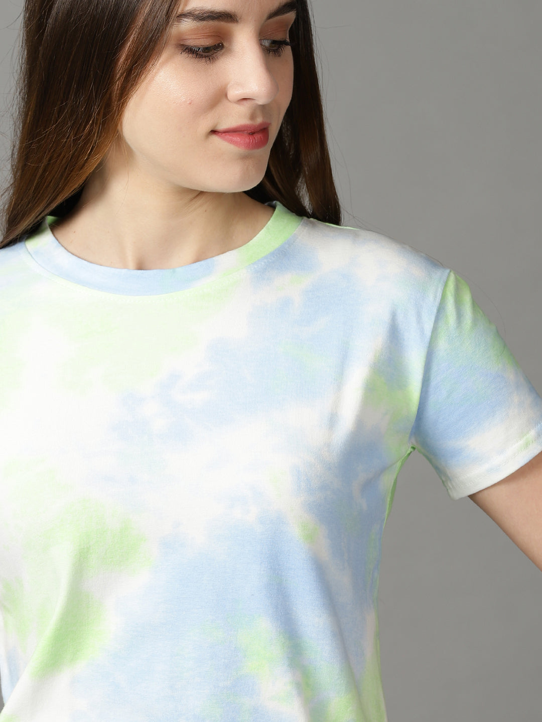 Women's Lime Green Tie Dye Top