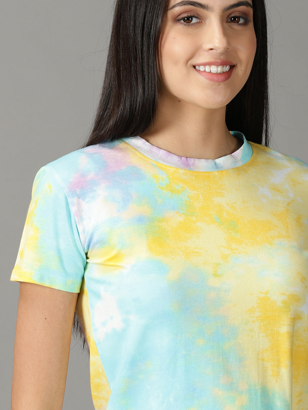 Women's Yellow Tie Dye Top