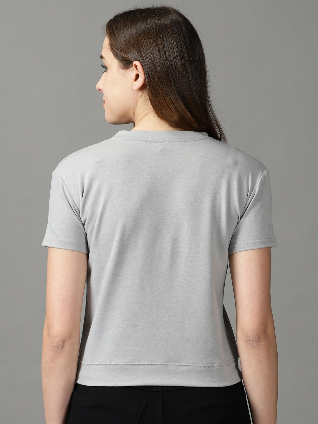 Women's Grey Solid Top