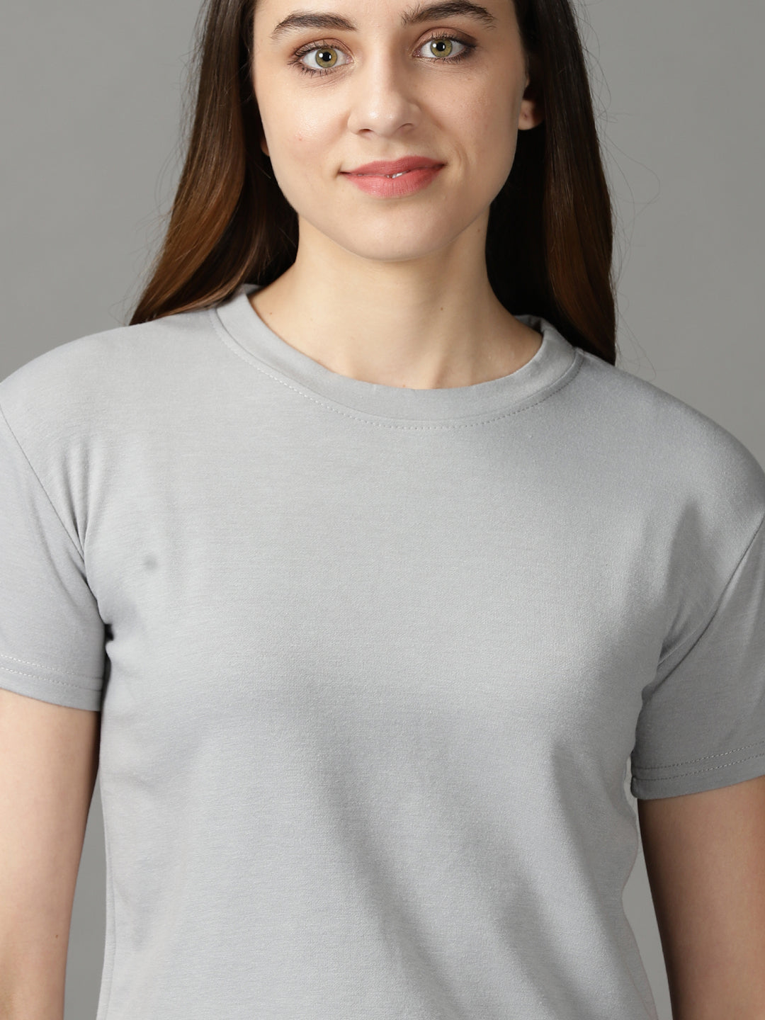 Women's Grey Solid Top