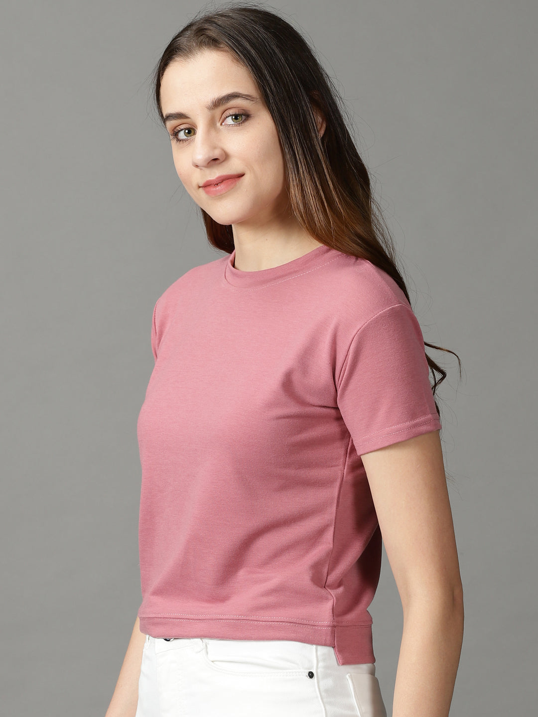 Women's Mauve Solid Top