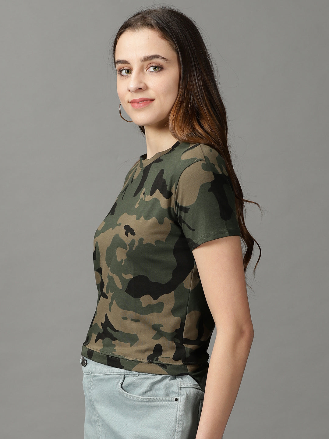 Women's Taupe Printed Top