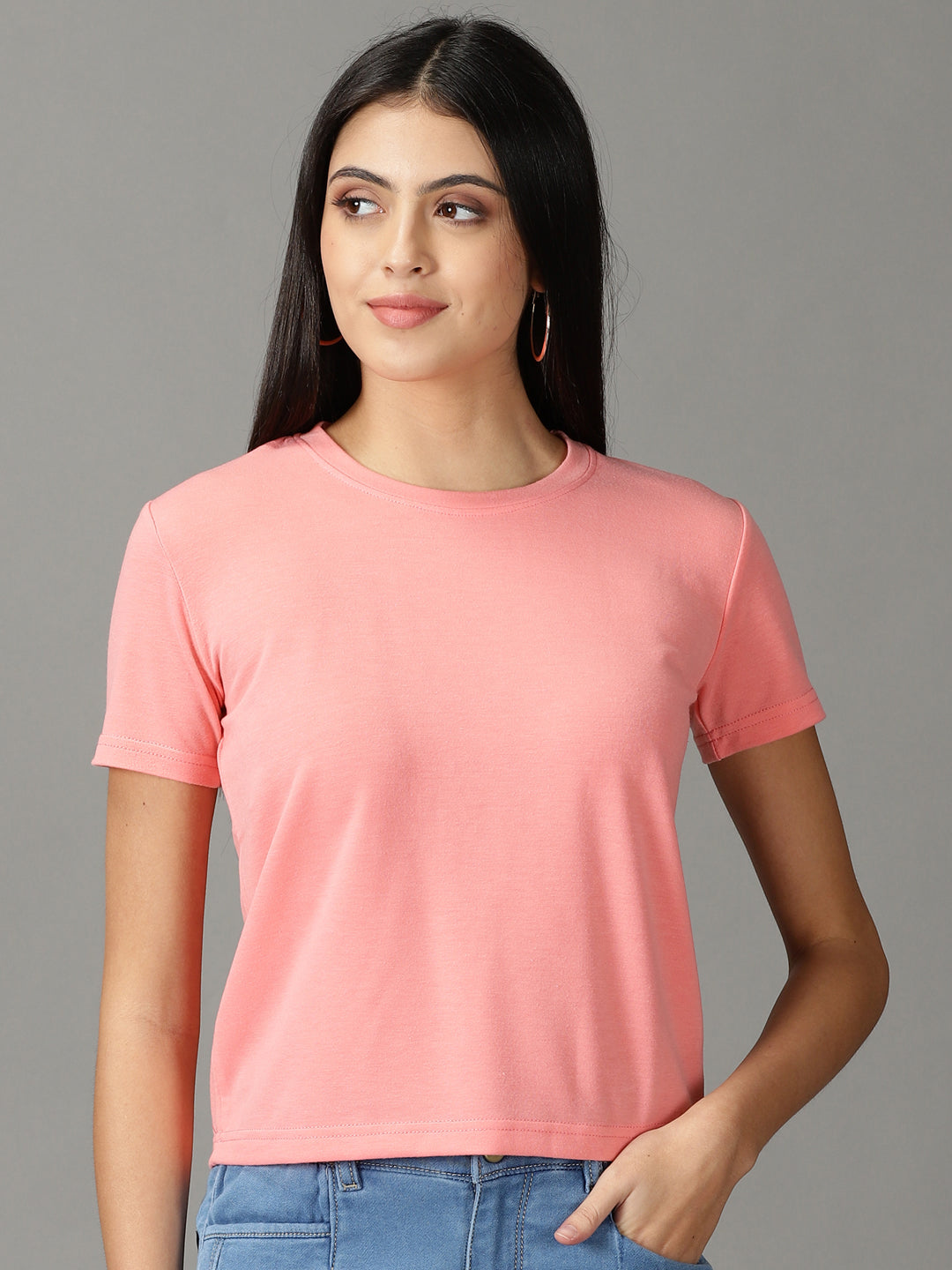 Women's Pink Solid Top