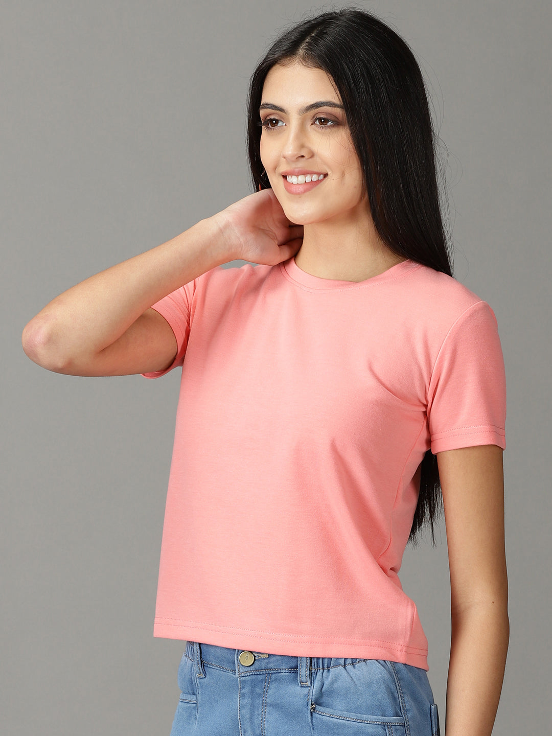 Women's Pink Solid Top