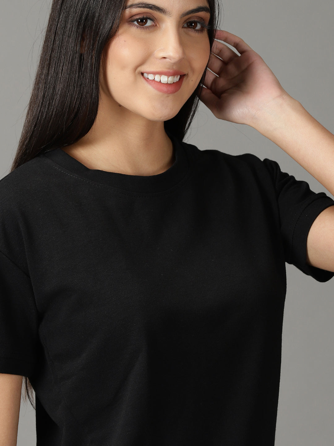 Women's Black Solid Top