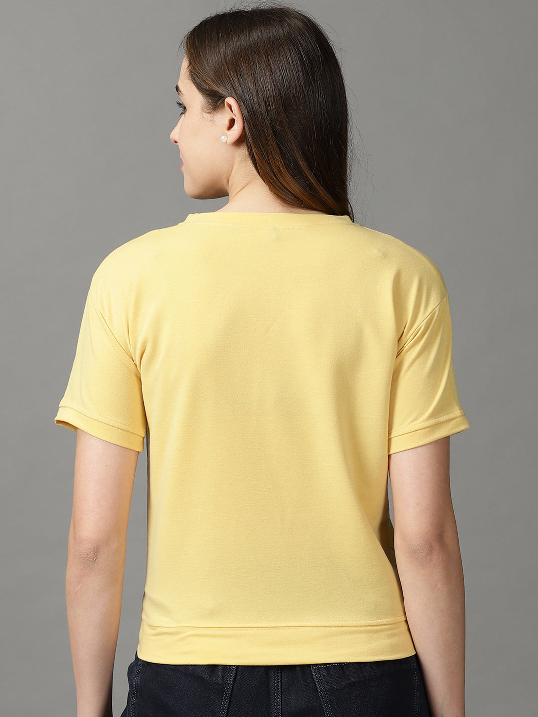 Women's Yellow Solid Top