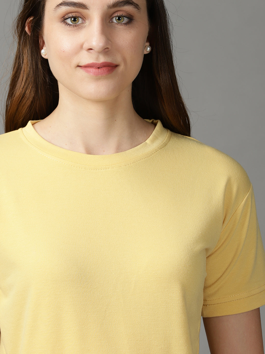 Women's Yellow Solid Top