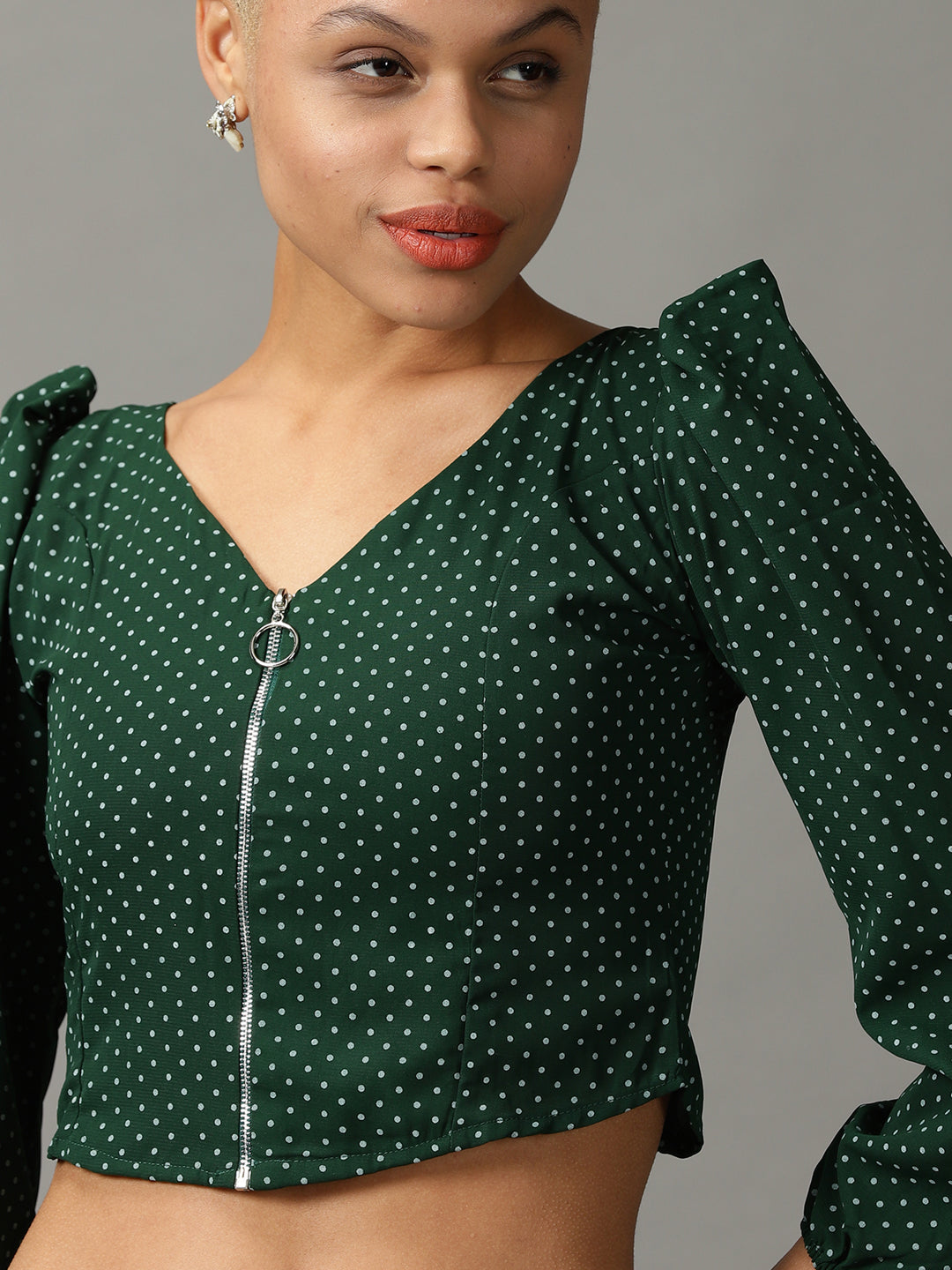 Women's Green Printed Top