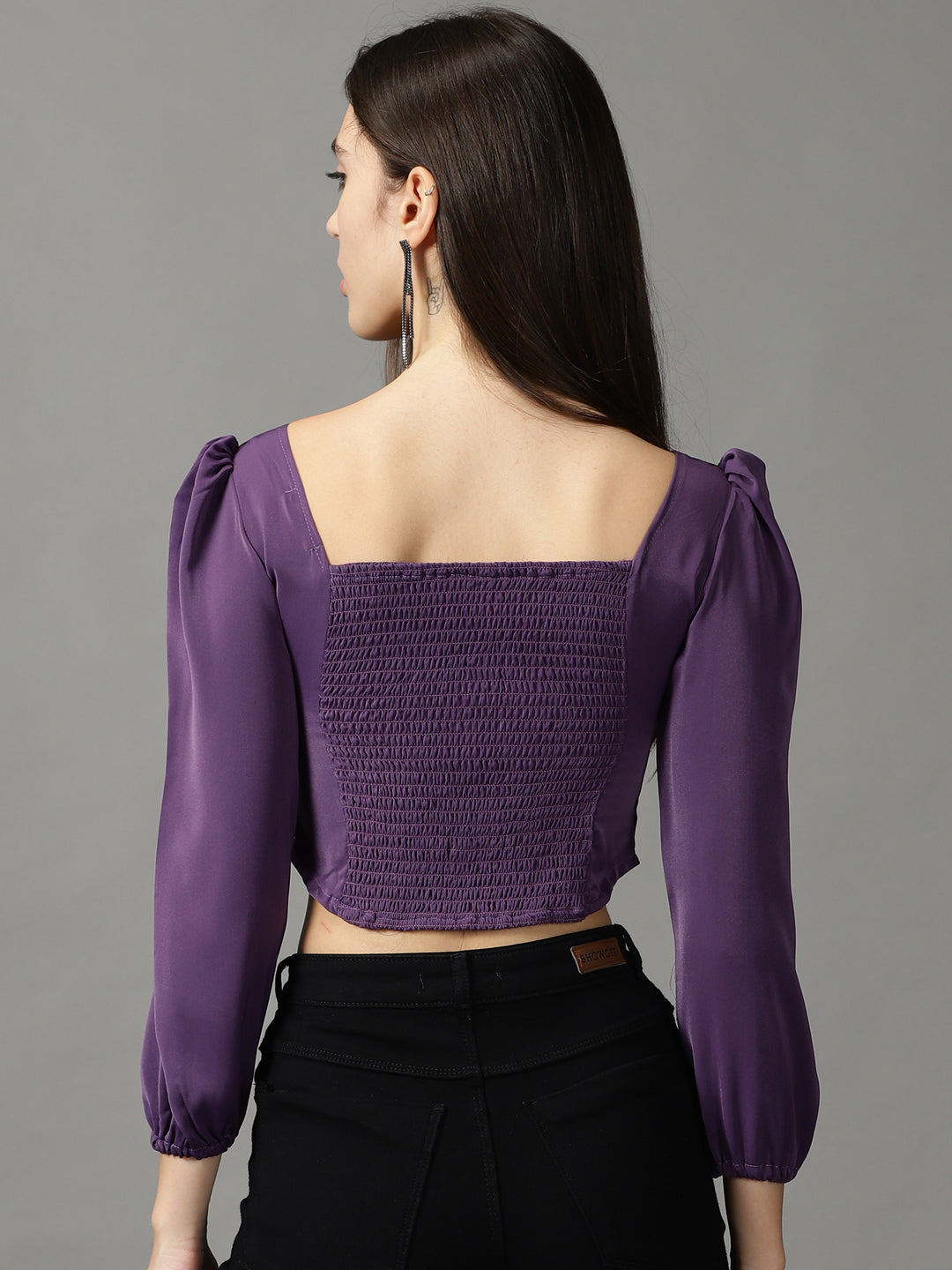 Women's Purple Solid Top