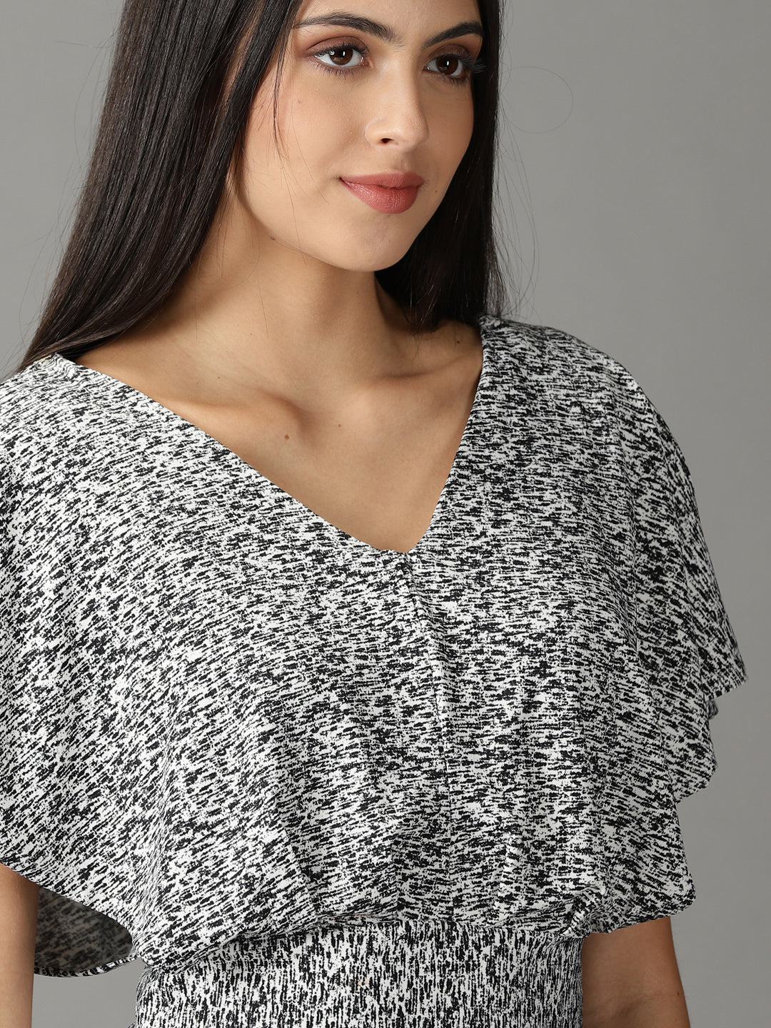 Women's Black Printed Top