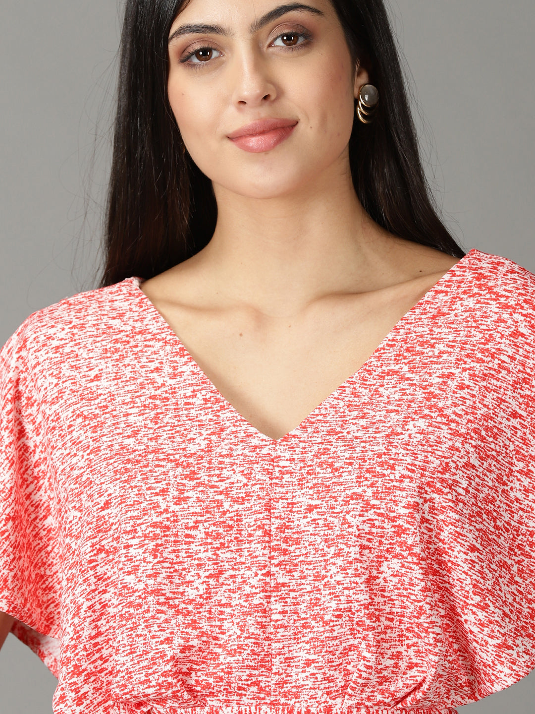 Women's Red Printed Top