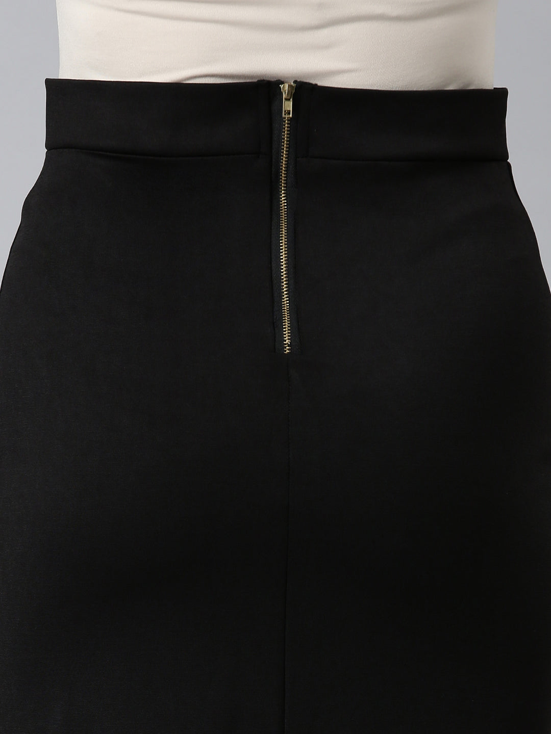 Women Black Solid Pencil Skirt