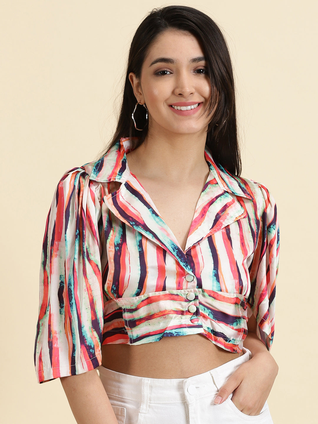 Women's Multi Tie Dye Crop Top