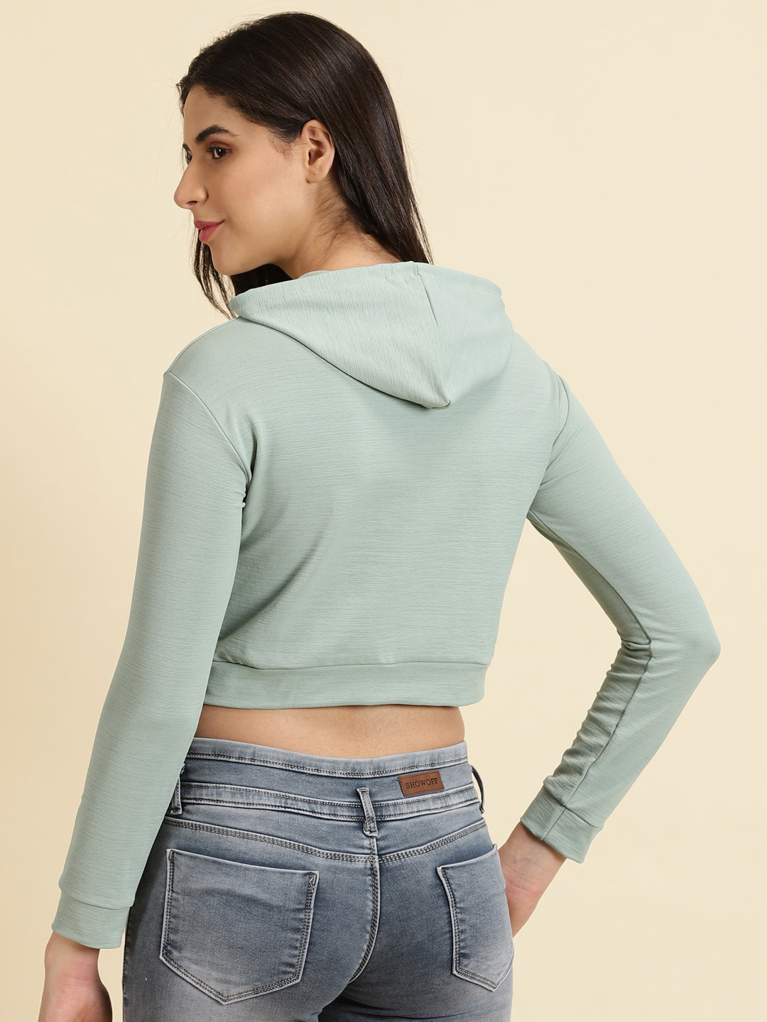 Women's Sea Green Printed Sweatshirt