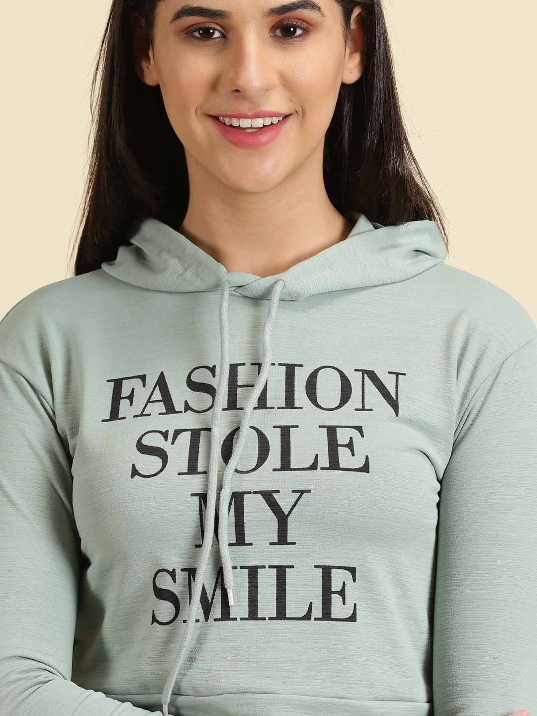 Women's Sea Green Printed Sweatshirt