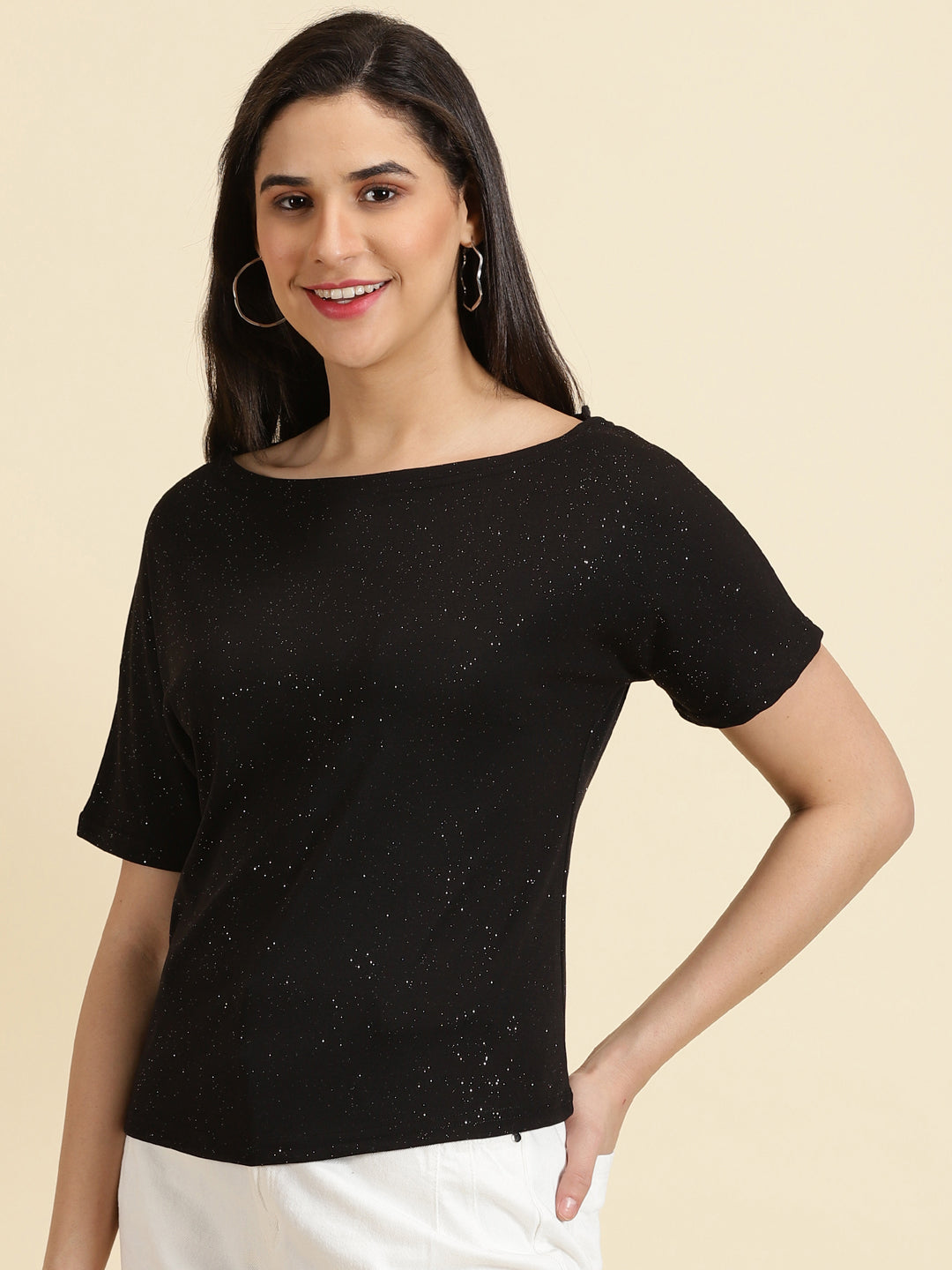 Women's Black Embellished Top